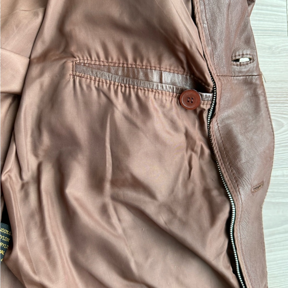 Vintage 1970’s Johnnie Owen’s Men’s Brown Leather Jacket - Genuine Leather - Picture 8 of 13